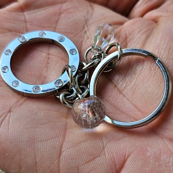 Nine & Company Key Chain Silver Tone Fashion Keys Holder Crystals Accent - Picture 3 of 10